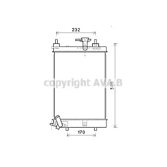 Radiateur, refroidissement du moteur AVA QUALITY COOLING DU2071