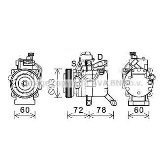 Compresseur, climatisation AVA QUALITY COOLING DUK074