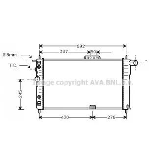 Radiateur, refroidissement du moteur AVA QUALITY COOLING DW2003
