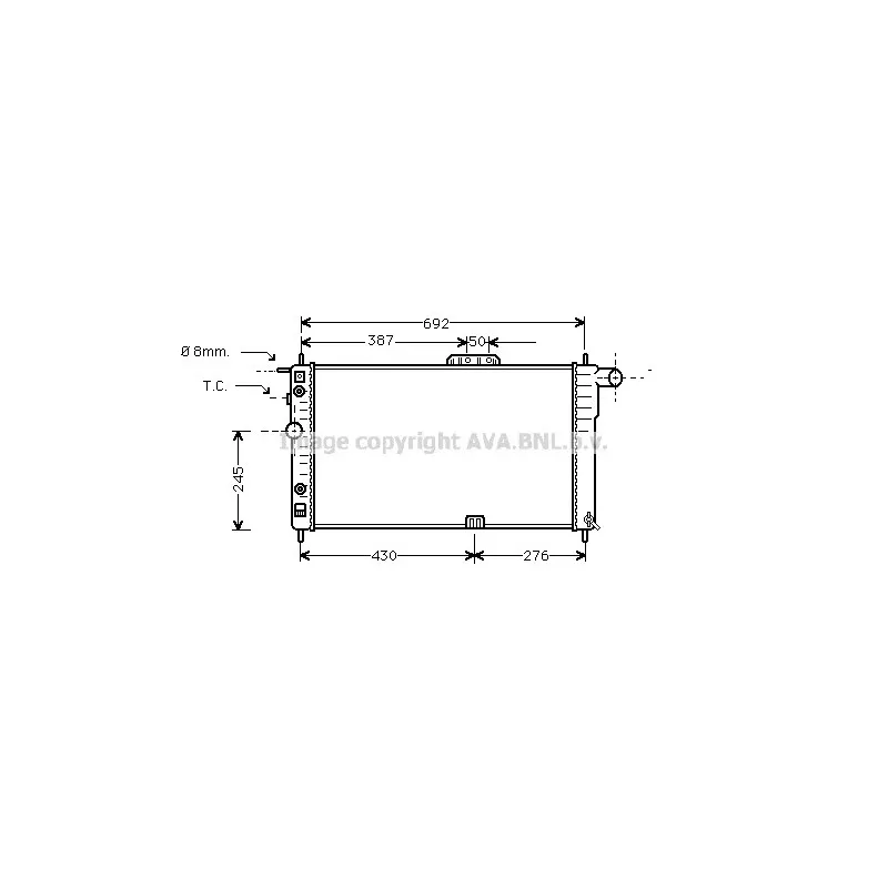 Radiateur, refroidissement du moteur AVA QUALITY COOLING DW2003