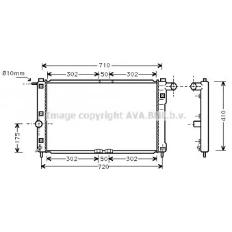 Radiateur, refroidissement du moteur AVA QUALITY COOLING DW2009