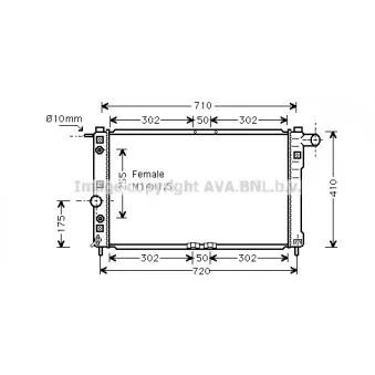 Radiateur, refroidissement du moteur AVA QUALITY COOLING DW2010