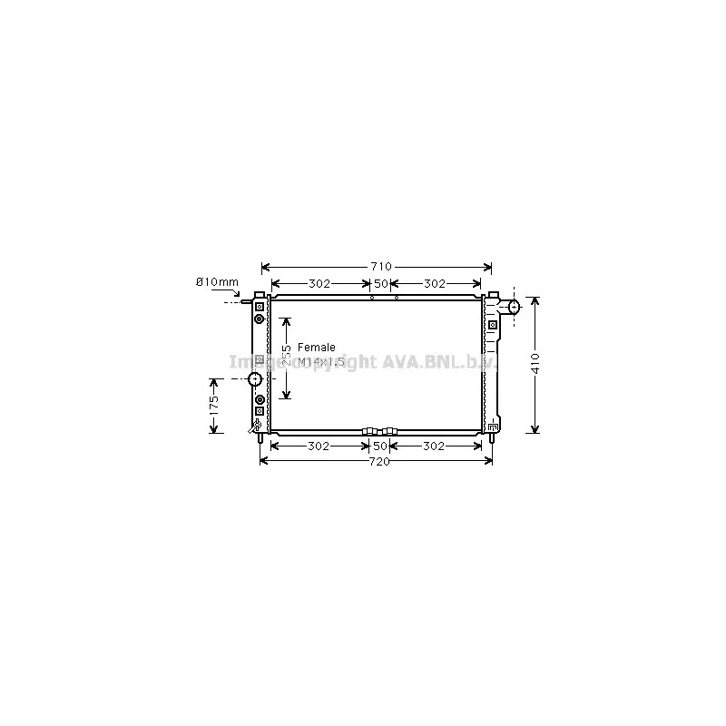 Radiateur, refroidissement du moteur AVA QUALITY COOLING DW2010