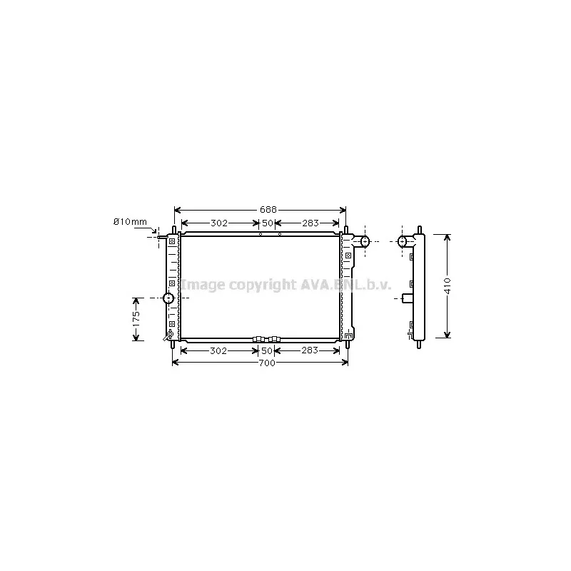 Radiateur, refroidissement du moteur AVA QUALITY COOLING DW2014