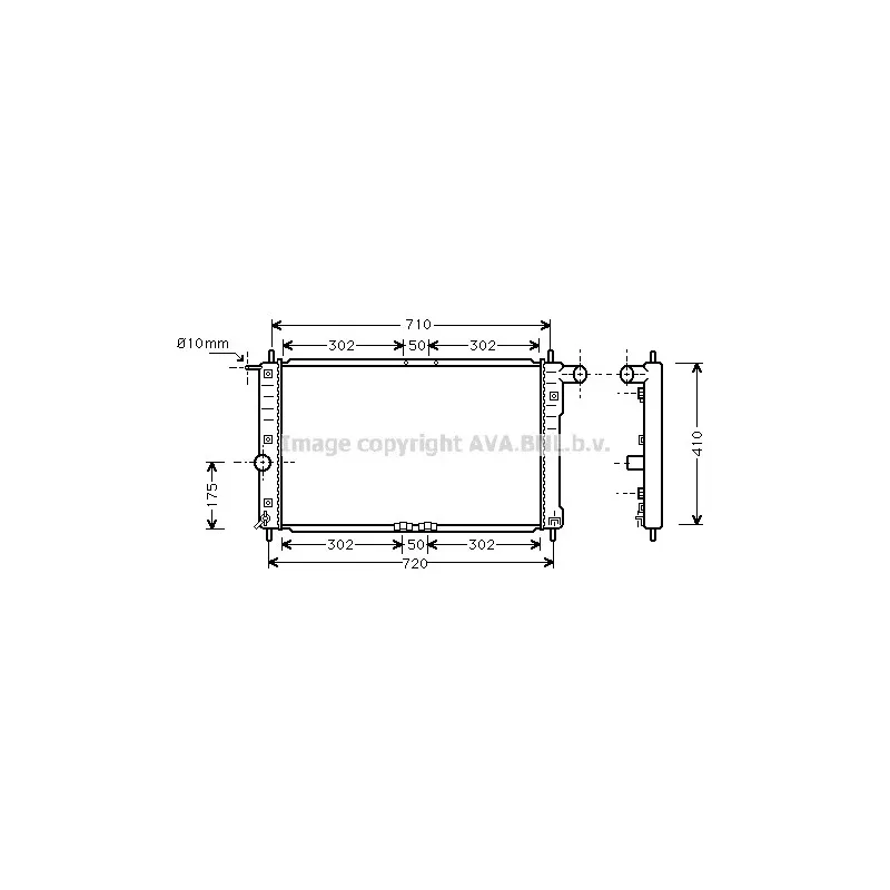 Radiateur, refroidissement du moteur AVA QUALITY COOLING DW2016