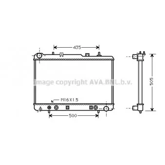 Radiateur, refroidissement du moteur AVA QUALITY COOLING DW2025