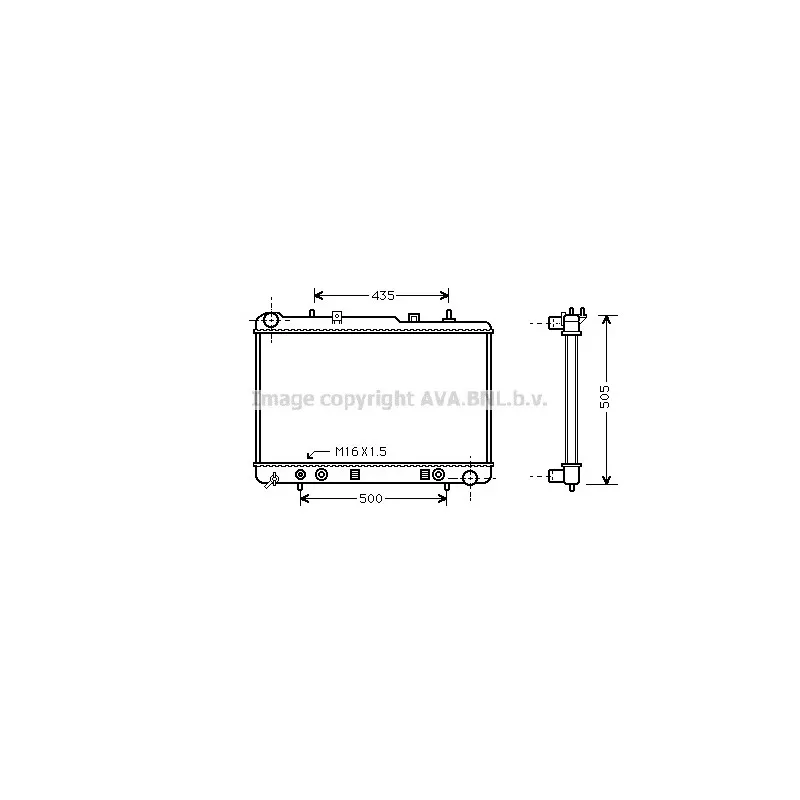 Radiateur, refroidissement du moteur AVA QUALITY COOLING DW2025