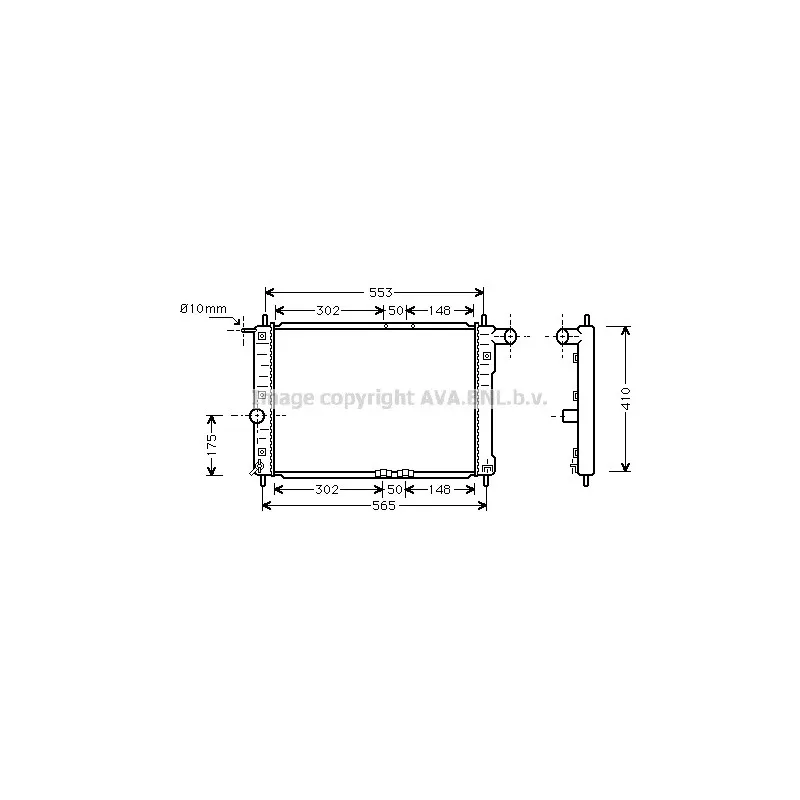 Radiateur, refroidissement du moteur AVA QUALITY COOLING DW2039