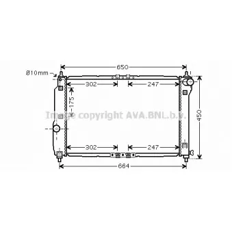 Radiateur, refroidissement du moteur AVA QUALITY COOLING DW2067