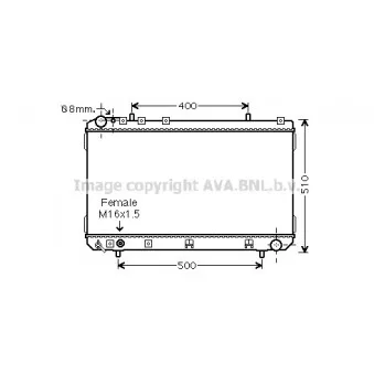 Radiateur, refroidissement du moteur AVA QUALITY COOLING DW2070