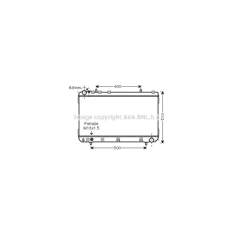 Radiateur, refroidissement du moteur AVA QUALITY COOLING DW2070
