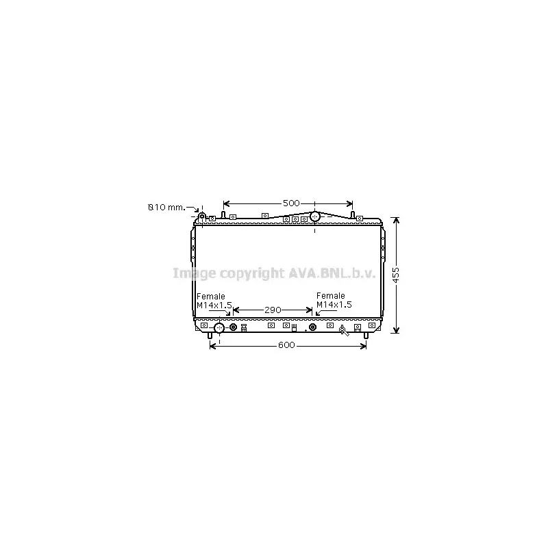 Radiateur, refroidissement du moteur AVA QUALITY COOLING DW2074
