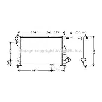 Radiateur, refroidissement du moteur AVA QUALITY COOLING DW2075
