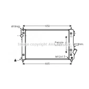 Radiateur, refroidissement du moteur AVA QUALITY COOLING DW2087