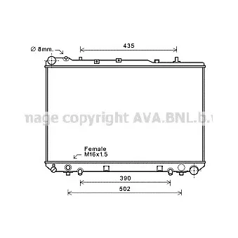 Radiateur, refroidissement du moteur AVA QUALITY COOLING DW2101