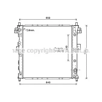 Radiateur, refroidissement du moteur AVA QUALITY COOLING DW2105