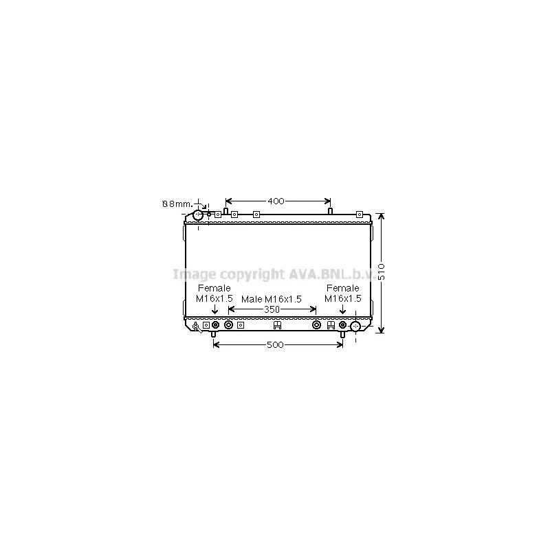 Radiateur, refroidissement du moteur AVA QUALITY COOLING DW2106