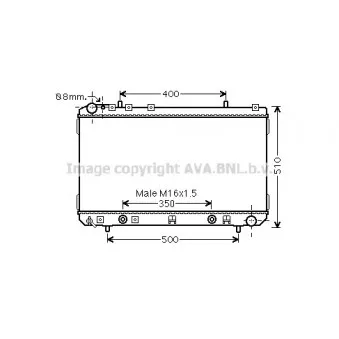 Radiateur, refroidissement du moteur AVA QUALITY COOLING DW2107