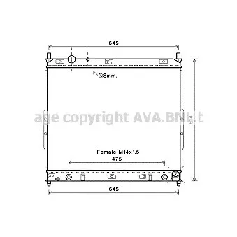 Radiateur, refroidissement du moteur AVA QUALITY COOLING