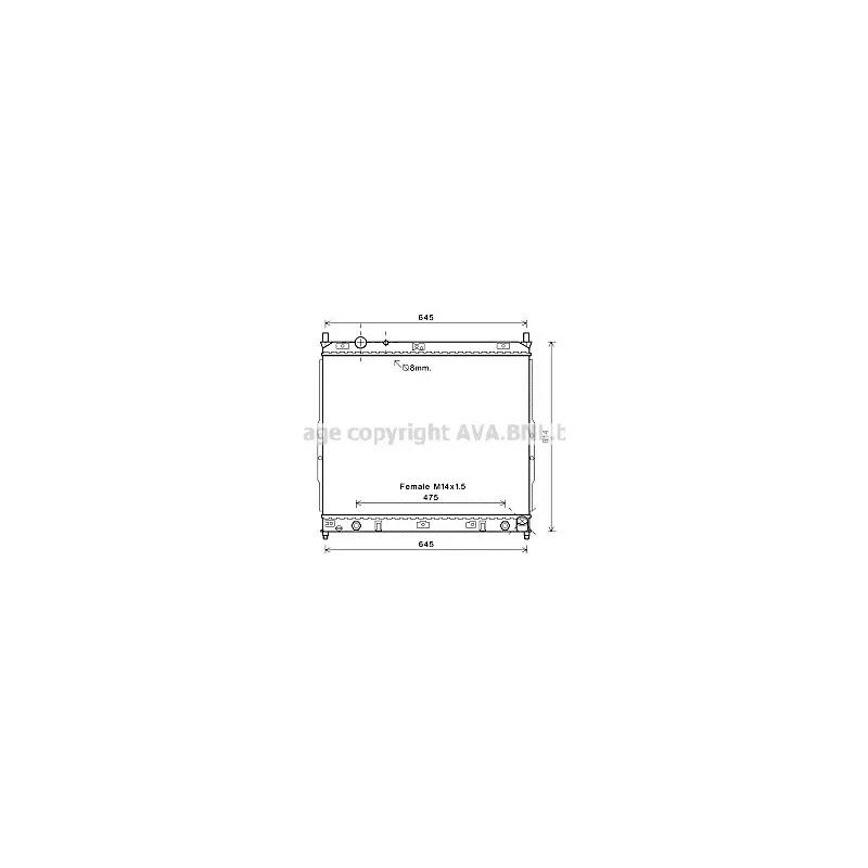 Radiateur, refroidissement du moteur AVA QUALITY COOLING DW2121