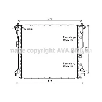 Radiateur, refroidissement du moteur AVA QUALITY COOLING DW2124