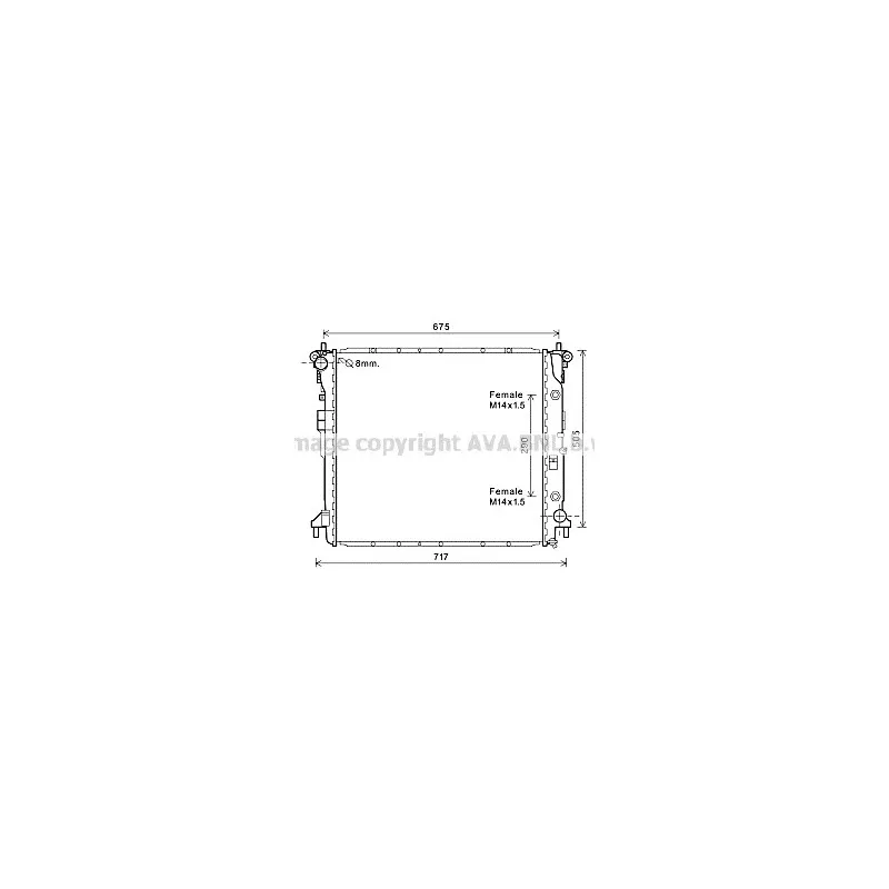 Radiateur, refroidissement du moteur AVA QUALITY COOLING DW2124