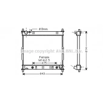 Radiateur, refroidissement du moteur AVA QUALITY COOLING