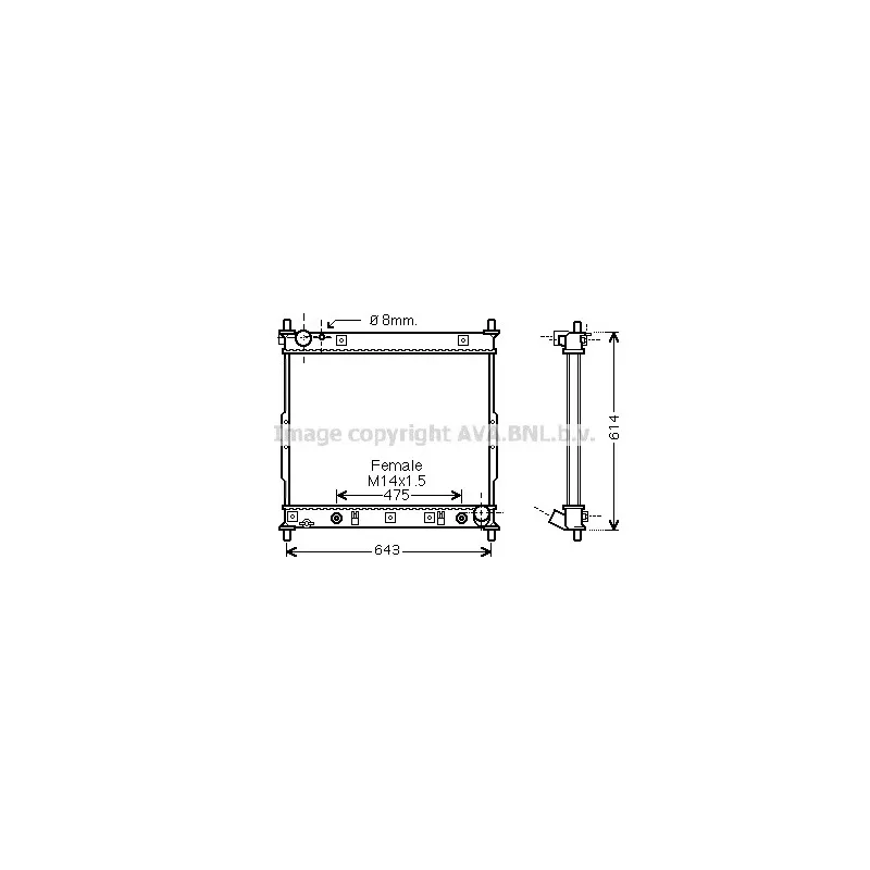 Radiateur, refroidissement du moteur AVA QUALITY COOLING DW2129