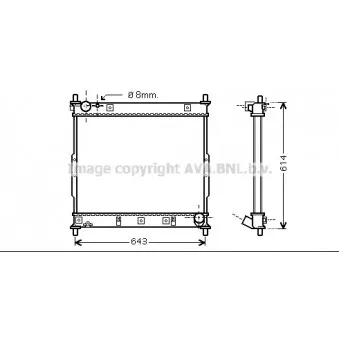 Radiateur, refroidissement du moteur AVA QUALITY COOLING DW2130