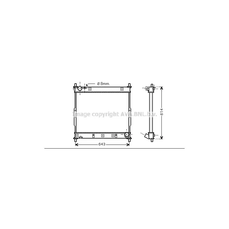 Radiateur, refroidissement du moteur AVA QUALITY COOLING DW2130