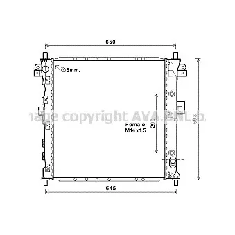 Radiateur, refroidissement du moteur AVA QUALITY COOLING DW2131