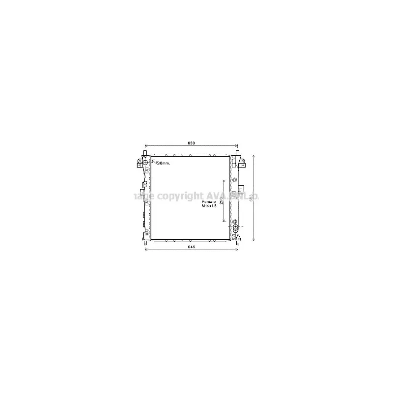 Radiateur, refroidissement du moteur AVA QUALITY COOLING DW2131