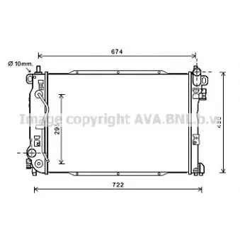 Radiateur, refroidissement du moteur AVA QUALITY COOLING DW2133