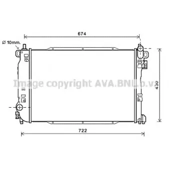 Radiateur, refroidissement du moteur AVA QUALITY COOLING DW2134