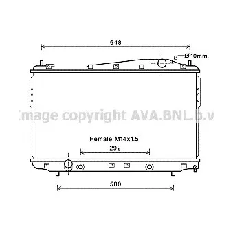 Radiateur, refroidissement du moteur AVA QUALITY COOLING DW2135