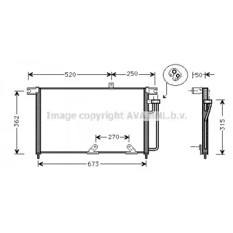 Condenseur, climatisation AVA QUALITY COOLING DW5033