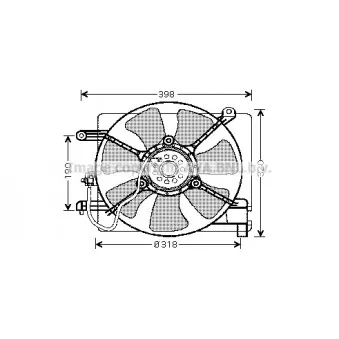 Ventilateur, refroidissement du moteur AVA QUALITY COOLING DW7515