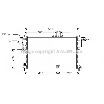 Radiateur, refroidissement du moteur AVA QUALITY COOLING DWA2001