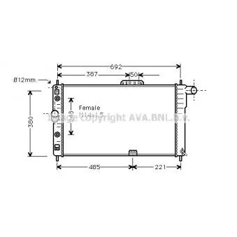 Radiateur, refroidissement du moteur AVA QUALITY COOLING DWA2005