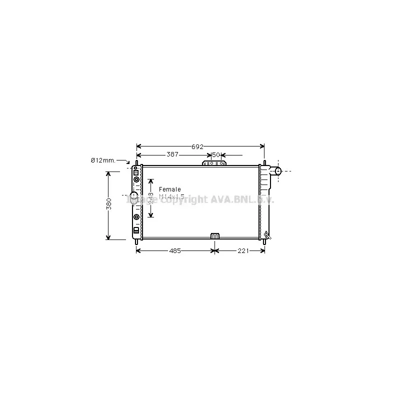 Radiateur, refroidissement du moteur AVA QUALITY COOLING DWA2005