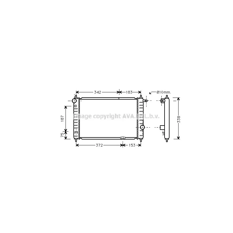 Radiateur, refroidissement du moteur AVA QUALITY COOLING DWA2007