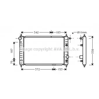 Radiateur, refroidissement du moteur AVA QUALITY COOLING DWA2008