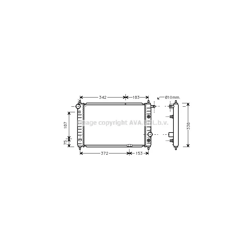 Radiateur, refroidissement du moteur AVA QUALITY COOLING DWA2008