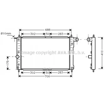 Radiateur, refroidissement du moteur AVA QUALITY COOLING DWA2014