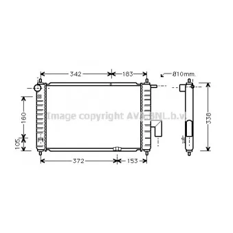 Radiateur, refroidissement du moteur AVA QUALITY COOLING DWA2046