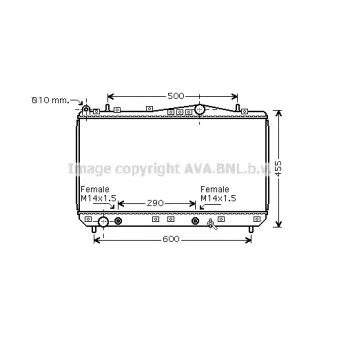Radiateur, refroidissement du moteur AVA QUALITY COOLING DWA2053