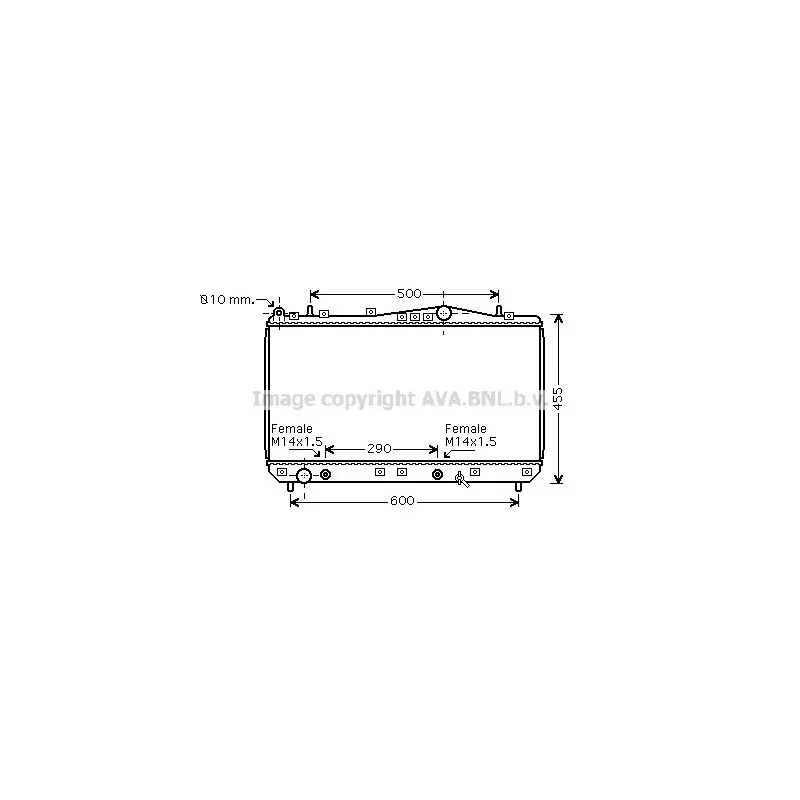 Radiateur, refroidissement du moteur AVA QUALITY COOLING DWA2053