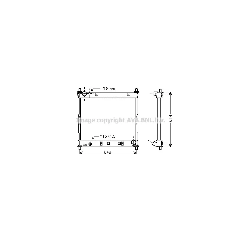 Radiateur, refroidissement du moteur AVA QUALITY COOLING DWA2062