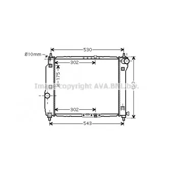 Radiateur, refroidissement du moteur AVA QUALITY COOLING DWA2066