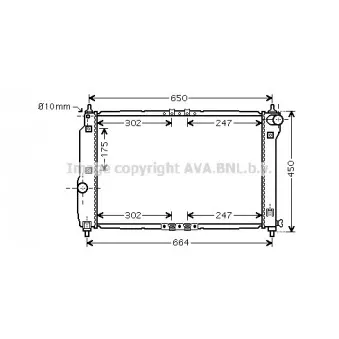 Radiateur, refroidissement du moteur AVA QUALITY COOLING DWA2067
